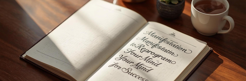 Open journal with motivational text