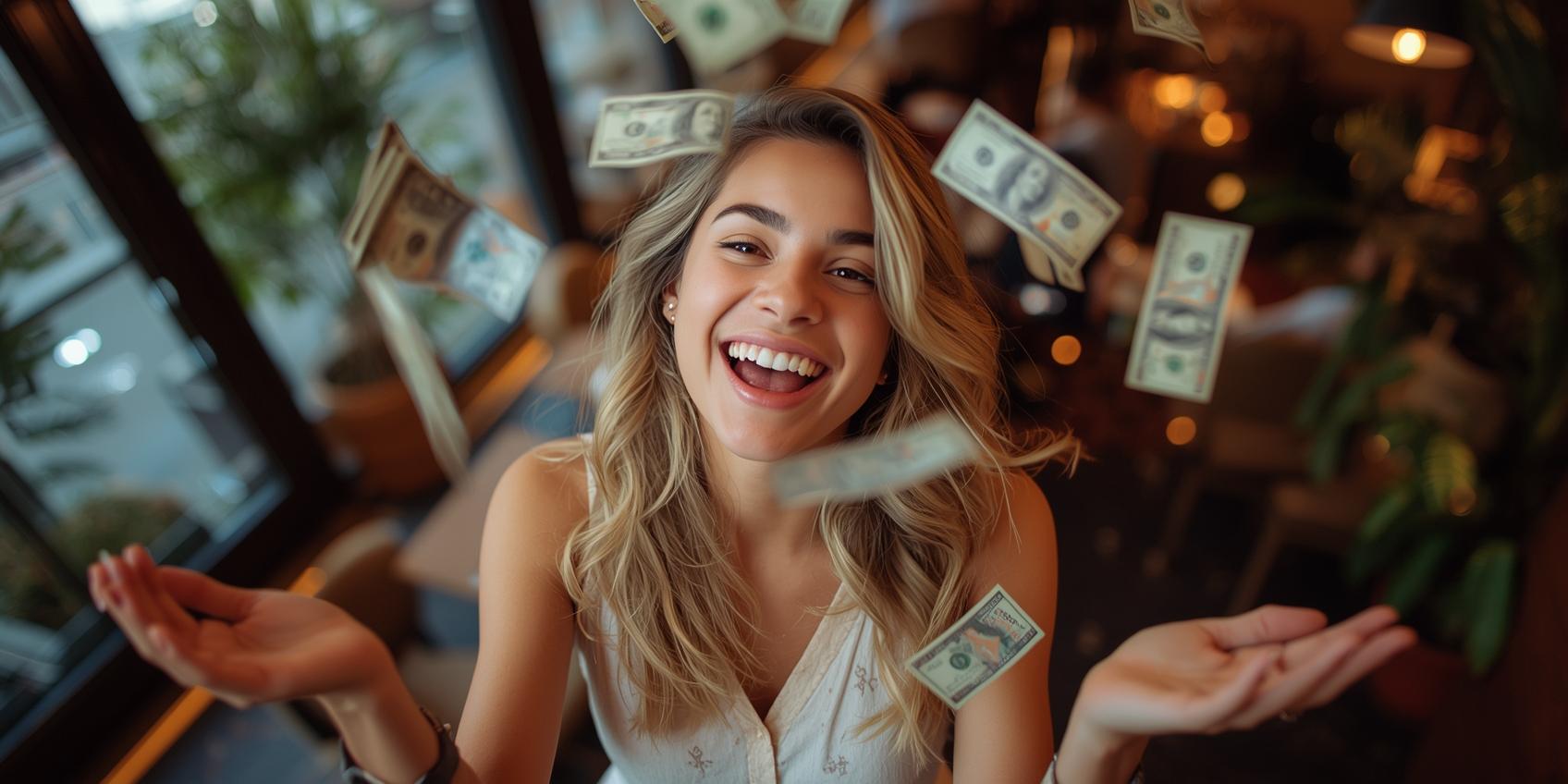 Woman practicing affirmations in front of a mirror